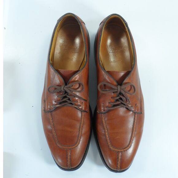 Men\'s Allen Edmonds Dellwood Brown Leather Split Toe Oxford Shoes Size 12 D main image 8